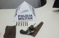 PM recolhe revólver na zona rural de Raul Soares
