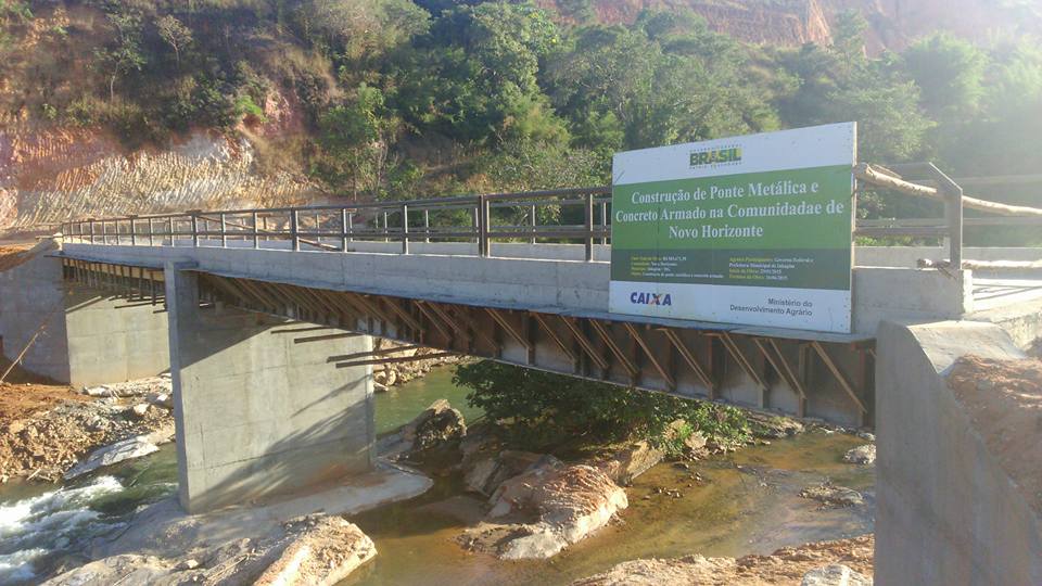 Ponte do distrito de Novo Horizonte é concluída e será inaugurada em breve