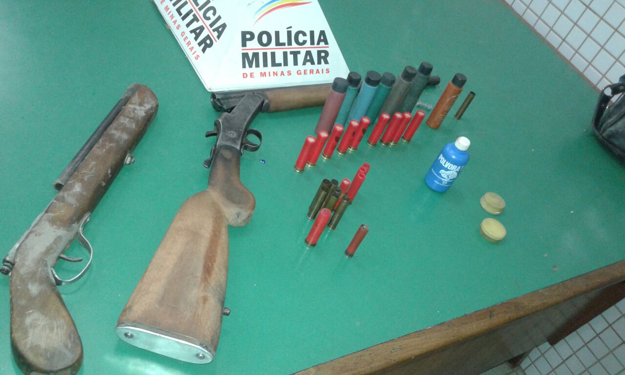 Armas de fogo são apreendidas  no Córrego São Roque