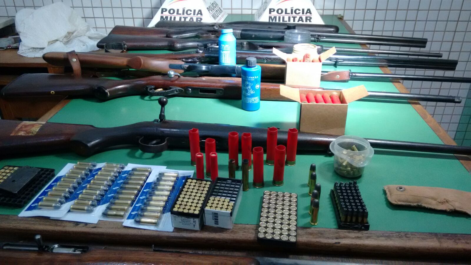 PM recolhe sete armas e mais de 200 munições no Nossa Senhora Aparecida