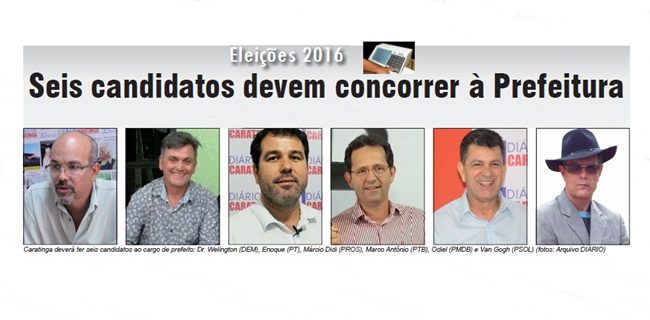 Seis candidatos devem concorrer à Prefeitura de Caratinga