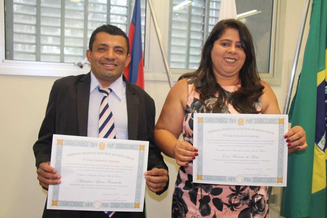 Diplomados prefeito e vice de Santa Rita de Minas