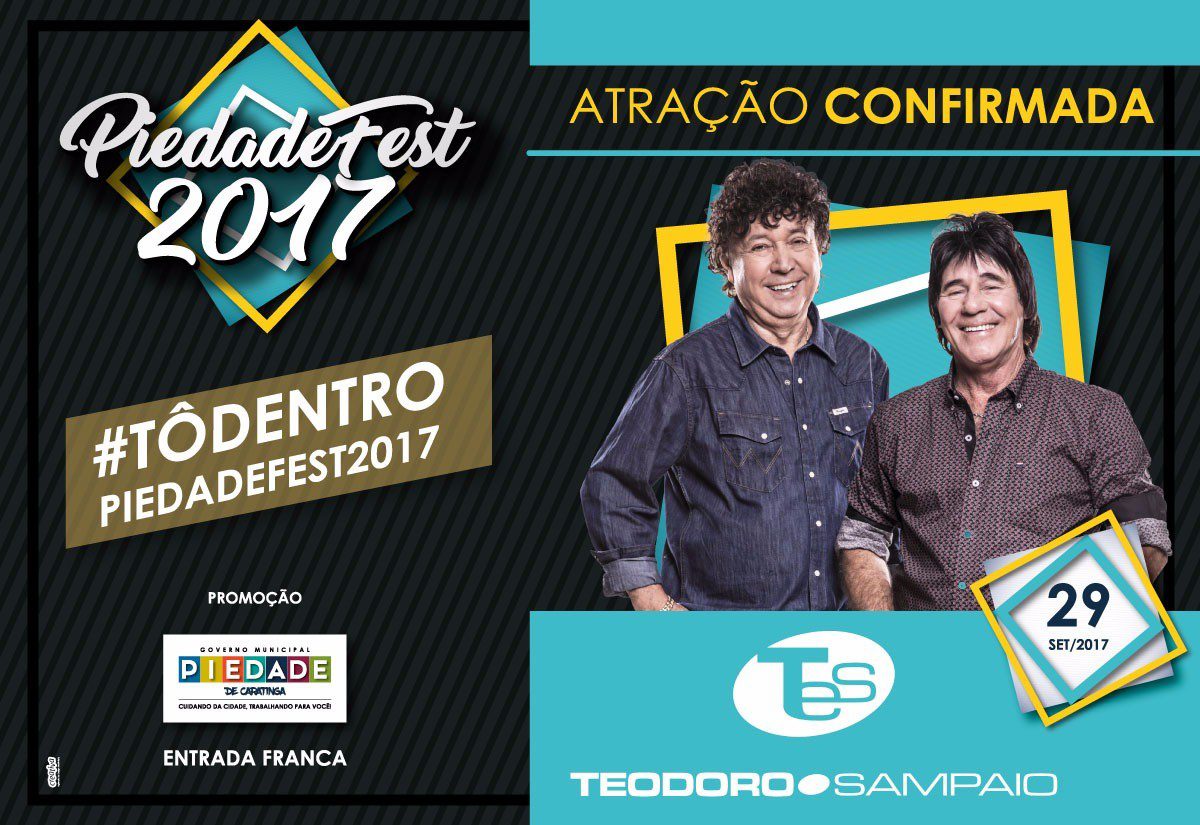 Teodoro & Sampaio estão oficialmente confirmados para o PIEDADEFEST 2017