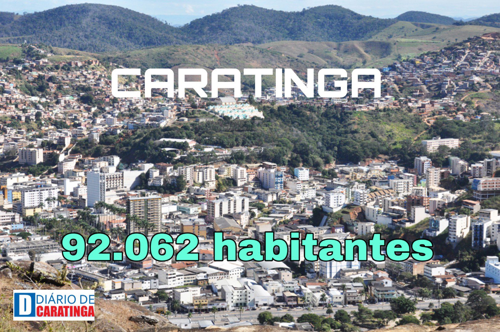 Caratinga tem 92.062 habitantes