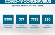Covid-19: 377 casos em acompanhamento