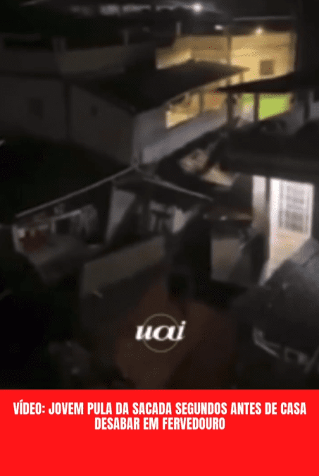 Vídeo: Jovem pula da sacada segundos antes de casa desabar em fervedouro
