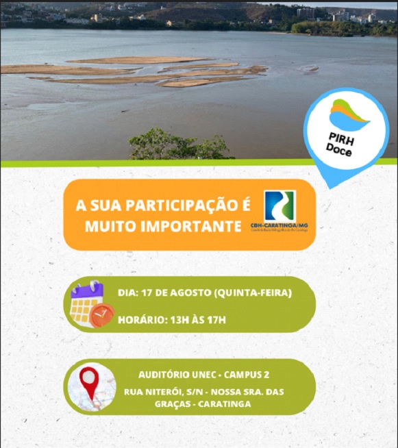 Plano Integrado de Recursos Hídricos da Bacia do Rio Doce será aprovado em Caratinga