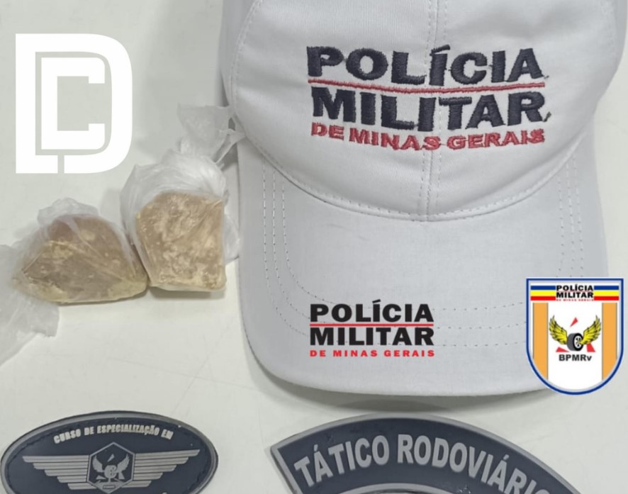 Polícia Militar Rodoviária apreende duas pedras grandes de crack na BR-474 em Caratinga