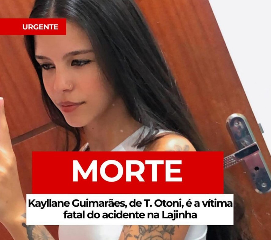 Kayllane Guimarães, T. Otoni, é a vítima fatal do acidente na Lajinha